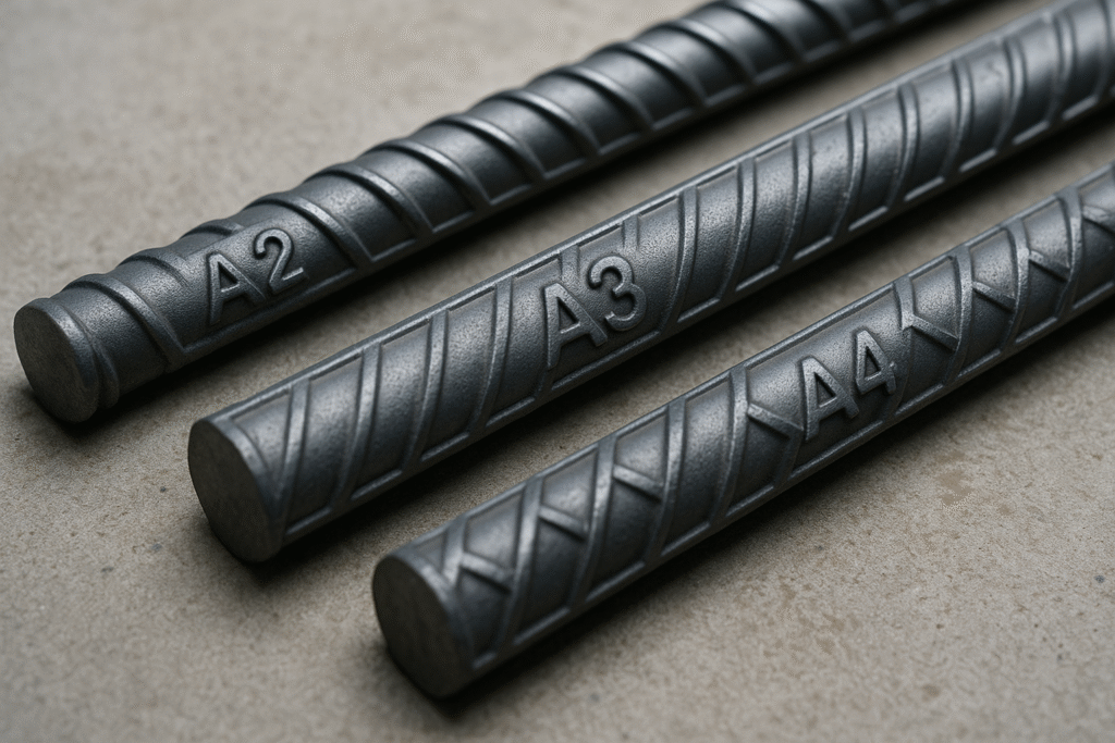 تفاوت میلگرد A2، A3 و A4 در چیست؟